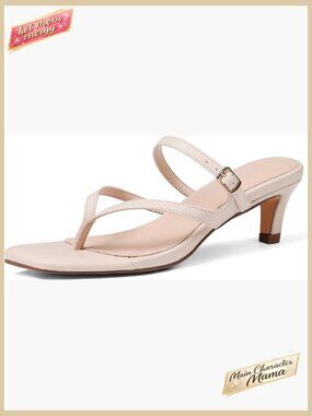 Strappy Kitten Heel Sandals Square Open Toe Flip Flops Comfort Party Dress Shoes